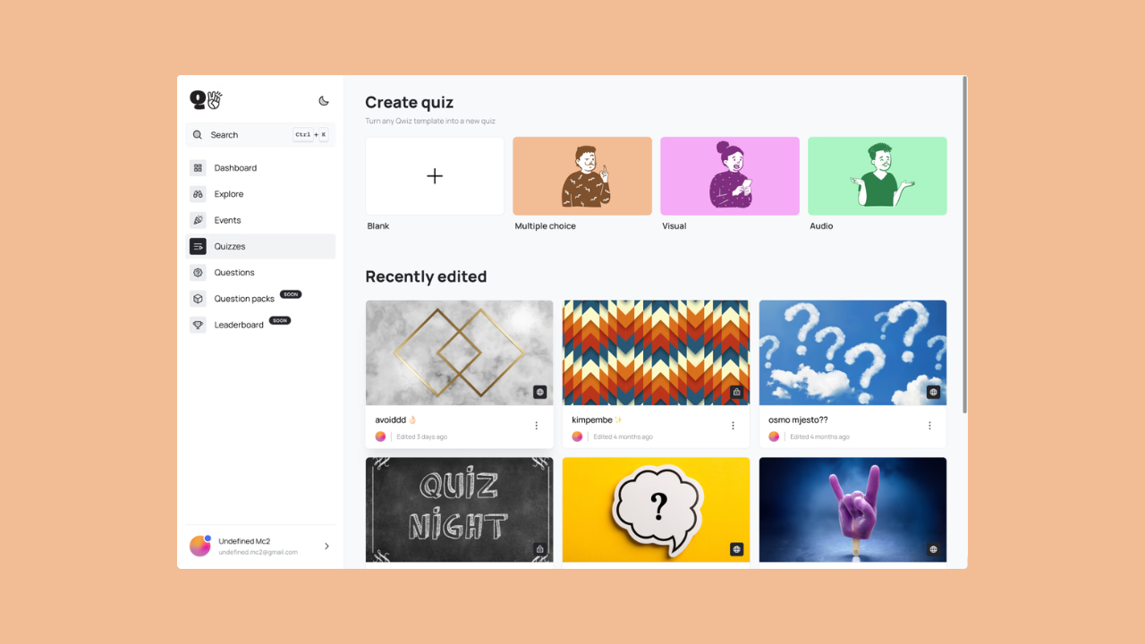 Screenshot of Qwiz
